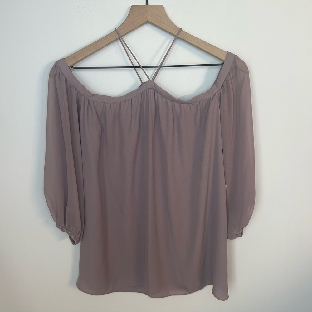 *NWT* 1.STATE Women’s Desert Mocha Cold-Shoulder Blouse, Size Small - Picture 3 of 12